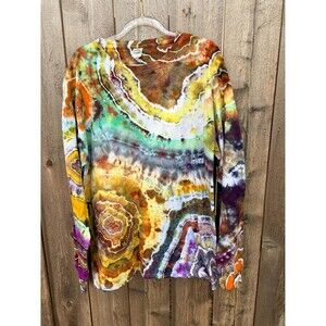 Ice dyed Geode tie dye long sleeve t-shirt - L - in stock ready to ship
